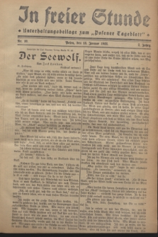 In Freier Stunde : Unterhaltungsbeilage zum „Posener Tageblatt”. Jg.2, Nr. 10 (13 Januar 1928)