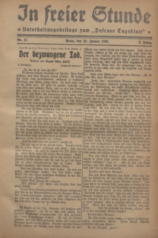 In Freier Stunde : Unterhaltungsbeilage zum „Posener Tageblatt”. Jg.2, Nr. 17 (21 Januar 1928)