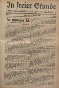 In Freier Stunde : Unterhaltungsbeilage zum „Posener Tageblatt”. Jg.2, Nr. 27 (2 Februar 1928)