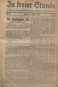 In Freier Stunde : Unterhaltungsbeilage zum „Posener Tageblatt”. Jg.2, Nr. 28 (4 Februar 1928)