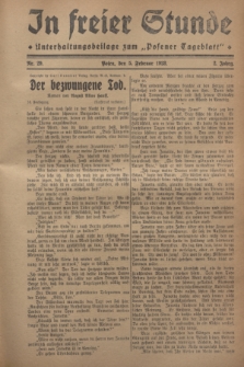 In Freier Stunde : Unterhaltungsbeilage zum „Posener Tageblatt”. Jg.2, Nr. 29 (5 Februar 1928)