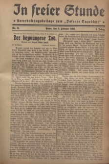 In Freier Stunde : Unterhaltungsbeilage zum „Posener Tageblatt”. Jg.2, Nr. 31 (8 Februar 1928)