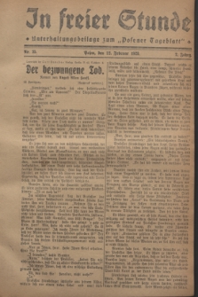 In Freier Stunde : Unterhaltungsbeilage zum „Posener Tageblatt”. Jg.2, Nr. 35 (12 Februar 1928)