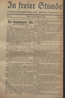In Freier Stunde : Unterhaltungsbeilage zum „Posener Tageblatt”. Jg.2, Nr. 36 (14 Februar 1928)