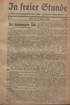 In Freier Stunde : Unterhaltungsbeilage zum „Posener Tageblatt”. Jg.2, Nr. 37 (15 Februar 1928)