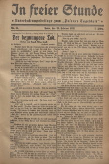 In Freier Stunde : Unterhaltungsbeilage zum „Posener Tageblatt”. Jg.2, Nr. 44 (23 Februar 1928)