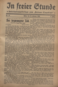 In Freier Stunde : Unterhaltungsbeilage zum „Posener Tageblatt”. Jg.2, Nr. 46 (25 Februar 1928)