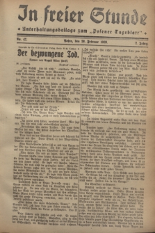 In Freier Stunde : Unterhaltungsbeilage zum „Posener Tageblatt”. Jg.2, Nr. 47 (26 Februar 1928)