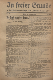 In Freier Stunde : Unterhaltungsbeilage zum „Posener Tageblatt”. Jg.2, Nr. 77 (1 April 1928)