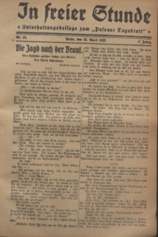 In Freier Stunde : Unterhaltungsbeilage zum „Posener Tageblatt”. Jg.2, Nr. 92 (21 April 1928)