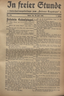 In Freier Stunde : Unterhaltungsbeilage zum „Posener Tageblatt”. Jg.2, Nr. 139 (20 Juni 1928)
