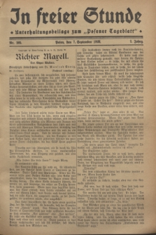 In Freier Stunde : Unterhaltungsbeilage zum „Posener Tageblatt”. Jg.2, Nr. 205 (7 September 1928)