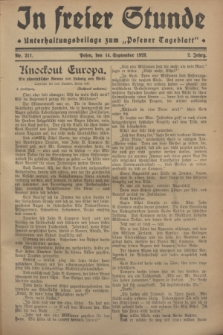 In Freier Stunde : Unterhaltungsbeilage zum „Posener Tageblatt”. Jg.2, Nr. 211 (14 September 1928)