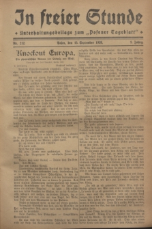 In Freier Stunde : Unterhaltungsbeilage zum „Posener Tageblatt”. Jg.2, Nr. 212 (15 September 1928)