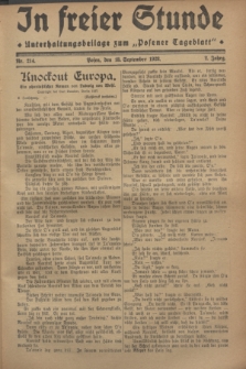 In Freier Stunde : Unterhaltungsbeilage zum „Posener Tageblatt”. Jg.2, Nr. 214 (18 September 1928)