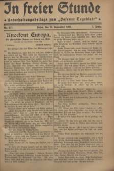 In Freier Stunde : Unterhaltungsbeilage zum „Posener Tageblatt”. Jg.2, Nr. 217 (21 September 1928)