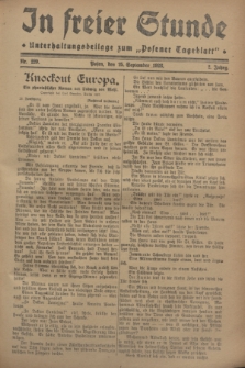 In Freier Stunde : Unterhaltungsbeilage zum „Posener Tageblatt”. Jg.2, Nr. 220 (25 September 1928)