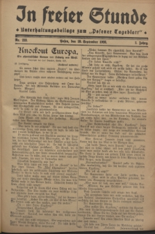 In Freier Stunde : Unterhaltungsbeilage zum „Posener Tageblatt”. Jg.2, Nr. 223 (28 September 1928)