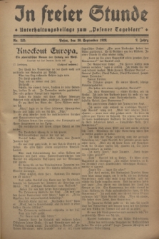 In Freier Stunde : Unterhaltungsbeilage zum „Posener Tageblatt”. Jg.2, Nr. 225 (30 September 1928)