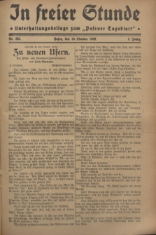 In Freier Stunde : Unterhaltungsbeilage zum „Posener Tageblatt”. Jg.2, Nr. 233 (10 Oktober 1928)
