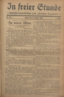 In Freier Stunde : Unterhaltungsbeilage zum „Posener Tageblatt”. Jg.2, Nr. 237 (14 Oktober 1928)