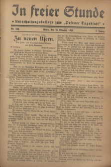 In Freier Stunde : Unterhaltungsbeilage zum „Posener Tageblatt”. Jg.2, Nr. 243 (21 Oktober 1928)