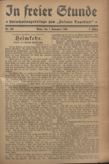 In Freier Stunde : Unterhaltungsbeilage zum „Posener Tageblatt”. Jg.2, Nr. 252 (1 November 1928)