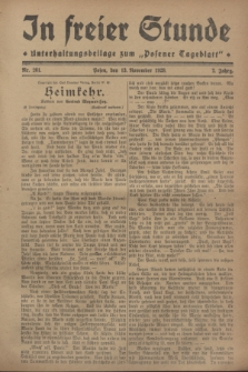 In Freier Stunde : Unterhaltungsbeilage zum „Posener Tageblatt”. Jg.2, Nr. 261 (13 November 1928)
