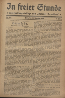In Freier Stunde : Unterhaltungsbeilage zum „Posener Tageblatt”. Jg.2, Nr. 267 (20 November 1928)