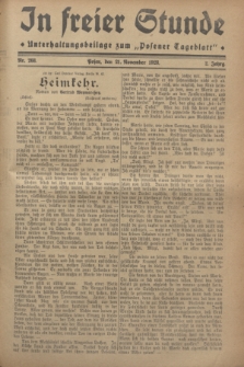 In Freier Stunde : Unterhaltungsbeilage zum „Posener Tageblatt”. Jg.2, Nr. 268 (21 November 1928)