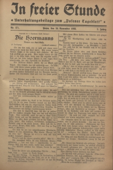 In Freier Stunde : Unterhaltungsbeilage zum „Posener Tageblatt”. Jg.2, Nr. 271 (24 November 1928)
