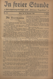 In Freier Stunde : Unterhaltungsbeilage zum „Posener Tageblatt”. Jg.2, Nr. 272 (25 November 1928)
