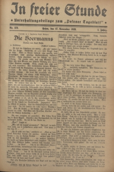 In Freier Stunde : Unterhaltungsbeilage zum „Posener Tageblatt”. Jg.2, Nr. 273 (27 November 1928)