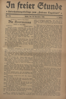 In Freier Stunde : Unterhaltungsbeilage zum „Posener Tageblatt”. Jg.2, Nr. 274 (28 November 1928)