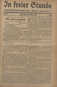 In Freier Stunde : Unterhaltungsbeilage zum „Posener Tageblatt”. Jg.2, Nr. 275 (29 November 1928)