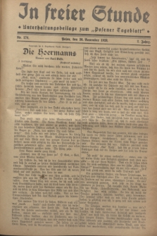 In Freier Stunde : Unterhaltungsbeilage zum „Posener Tageblatt”. Jg.2, Nr. 276 (30 November 1928)