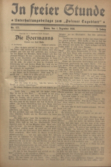 In Freier Stunde : Unterhaltungsbeilage zum „Posener Tageblatt”. Jg.2, Nr. 277 (1 Dezember 1928)