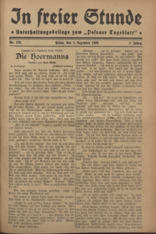 In Freier Stunde : Unterhaltungsbeilage zum „Posener Tageblatt”. Jg.2, Nr. 278 (2 Dezember 1928)