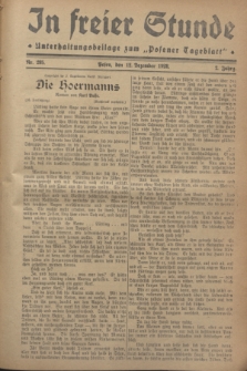 In Freier Stunde : Unterhaltungsbeilage zum „Posener Tageblatt”. Jg.2, Nr. 285 (12 Dezember 1928)