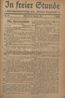 In Freier Stunde : Unterhaltungsbeilage zum „Posener Tageblatt”. Jg.2, Nr. 287 (14 Dezember 1928)
