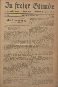 In Freier Stunde : Unterhaltungsbeilage zum „Posener Tageblatt”. Jg.2, Nr. 292 (20 Dezember 1928)