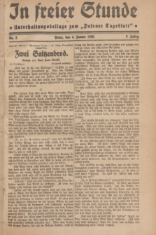 In Freier Stunde : Unterhaltungsbeilage zum „Posener Tageblatt”. Jg.3, Nr. 3 (4 Januar 1929)