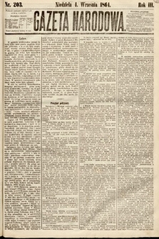 Gazeta Narodowa. 1864, nr 203