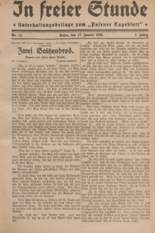 In Freier Stunde : Unterhaltungsbeilage zum „Posener Tageblatt”. Jg.3, Nr. 14 (17 Januar 1929)