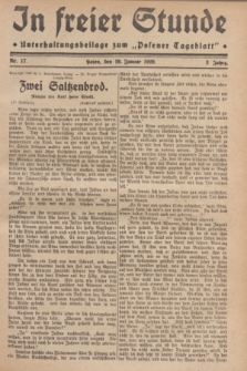 In Freier Stunde : Unterhaltungsbeilage zum „Posener Tageblatt”. Jg.3, Nr. 17 (20 Januar 1929)