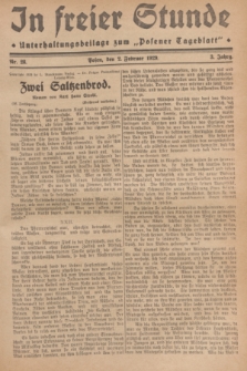 In Freier Stunde : Unterhaltungsbeilage zum „Posener Tageblatt”. Jg.3, Nr. 28 (2 Februar 1929)