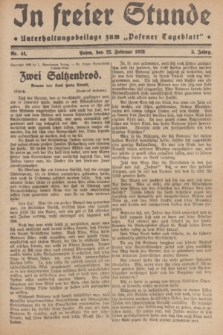 In Freier Stunde : Unterhaltungsbeilage zum „Posener Tageblatt”. Jg.3, Nr. 44 (22 Februar 1929)