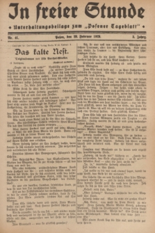 In Freier Stunde : Unterhaltungsbeilage zum „Posener Tageblatt”. Jg.3, Nr. 49 (28 Februar 1929)