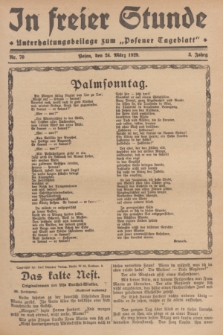 In Freier Stunde : Unterhaltungsbeilage zum „Posener Tageblatt”. Jg.3, Nr. 70 (24 März 1929)
