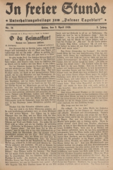 In Freier Stunde : Unterhaltungsbeilage zum „Posener Tageblatt”. Jg.3, Nr. 76 (3 April 1929)